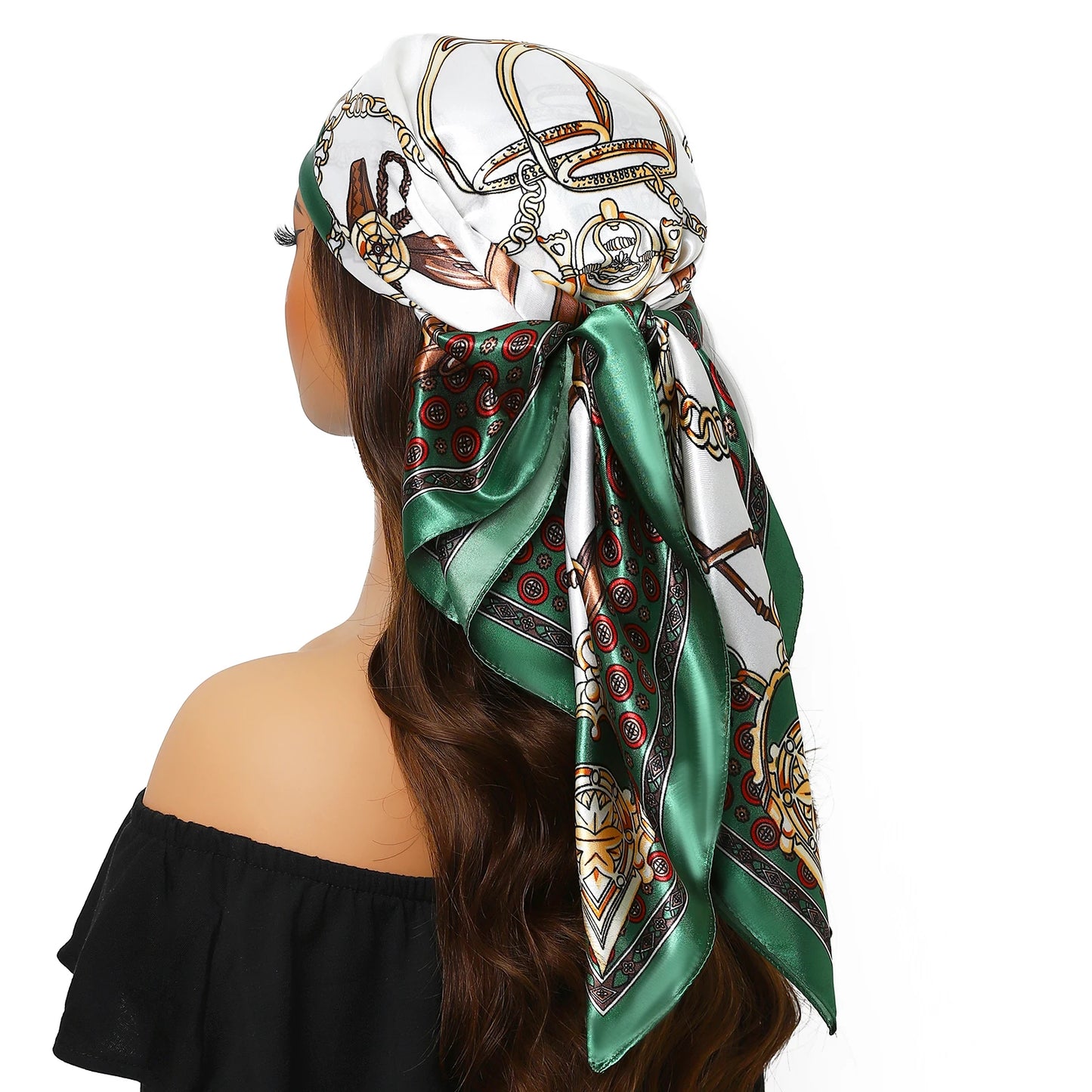 Satin Silk Square Head Scarf (90cm x 90cm)