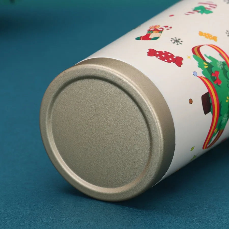 Christmas Insulated Drinking Cup – Portable Handheld Coffee & Water Bottle