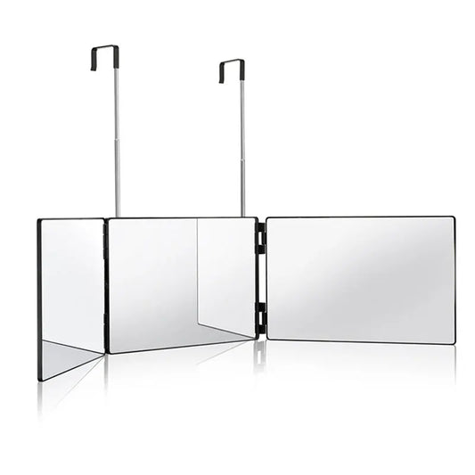 Tri-Fold LED Mirror – 3-Way Adjustable Mirror for Self Haircuts & Makeup Application