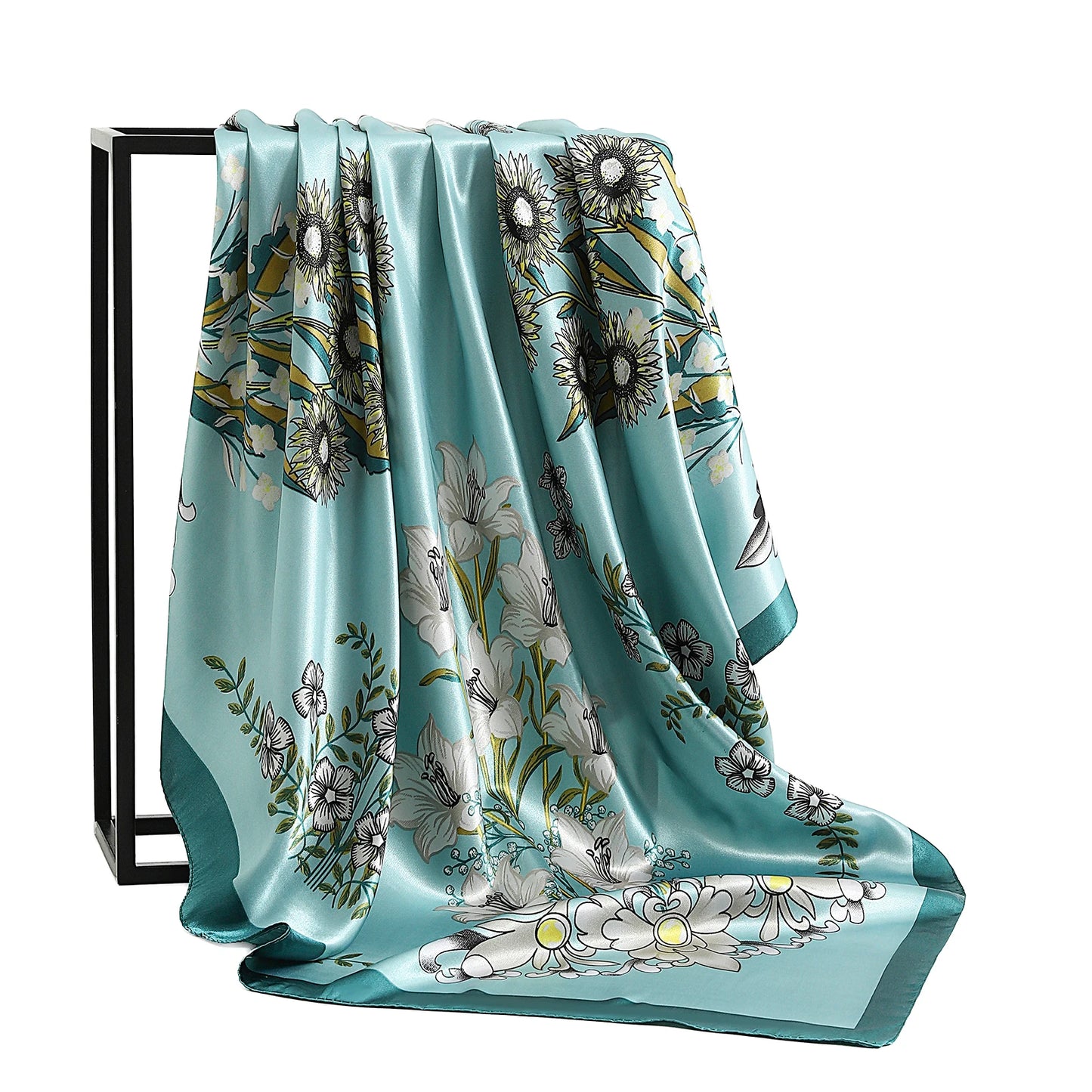 Satin Silk Square Head Scarf (90cm x 90cm)
