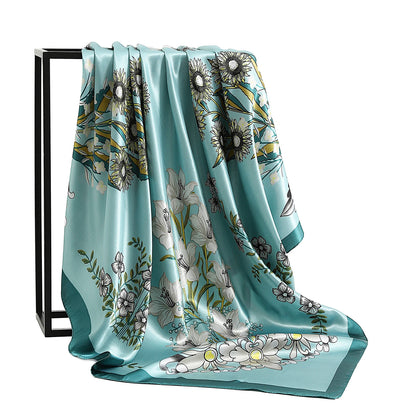 Satin Silk Square Head Scarf (90cm x 90cm)