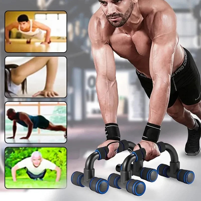 1pair U-shaped Push-up Rack Fitness Equipment Hand Sponge Grip Muscle Training Push Up Bar Chest Home Gym Body Building by Haraps.com