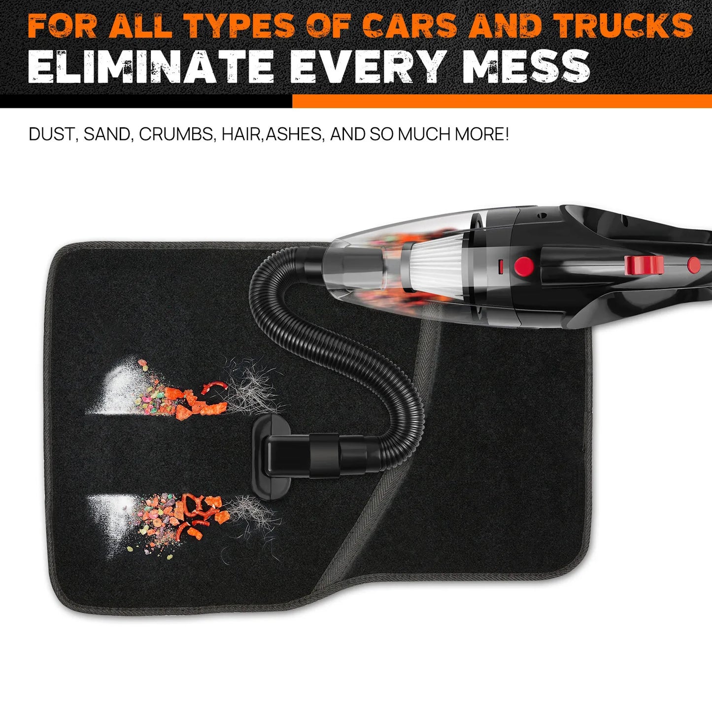 Mini Cordless Handheld Vacuum Cleaner Powerful Suction USB Rechargeable Lightweight Portable Vacuum for Car Home Pet Hair Sofa Carpet Office Cleaning by Haraps.com