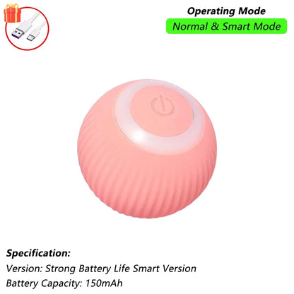 Cat Interactive Smart Ball Toy – Rechargeable Rolling Ball with Tail, Obstacle Avoidance & LED Modes