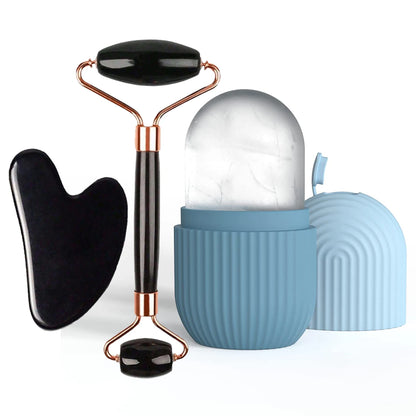 GlowIce Ice Face Roller Set Stainless Steel Lifting Tool by Haraps.com