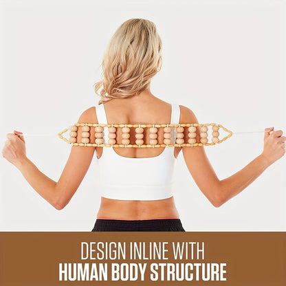 Lumina Wood Massage Roller Rope For Back And Legs by Haraps.com