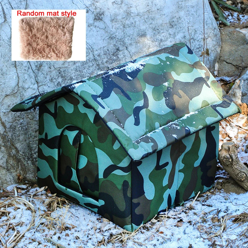 Waterproof Outdoor Cat House – Foldable & Warm Pet Cave Bed for Cats & Small Dogs