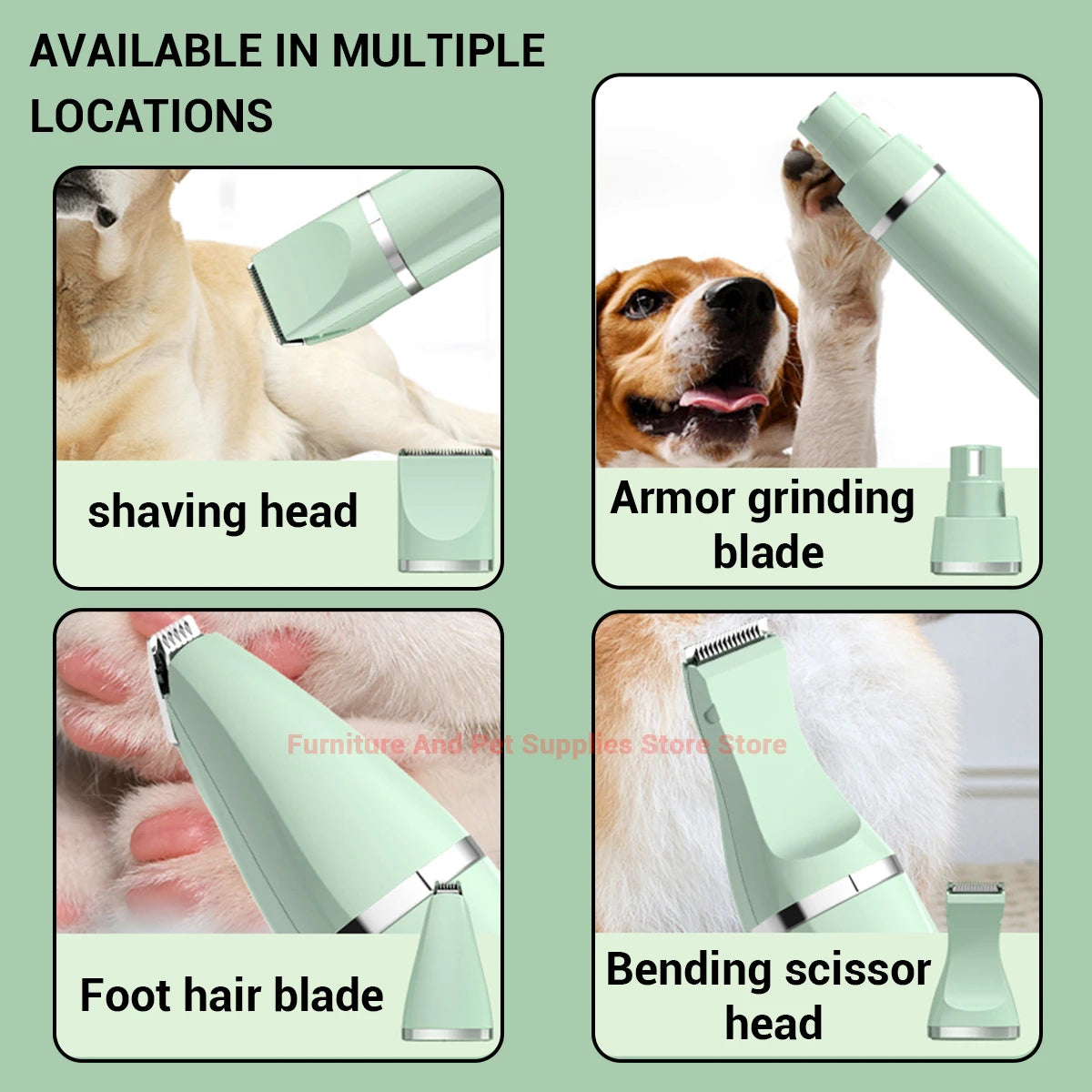 Professional 4-in-1 Electric Pet Grooming Kit