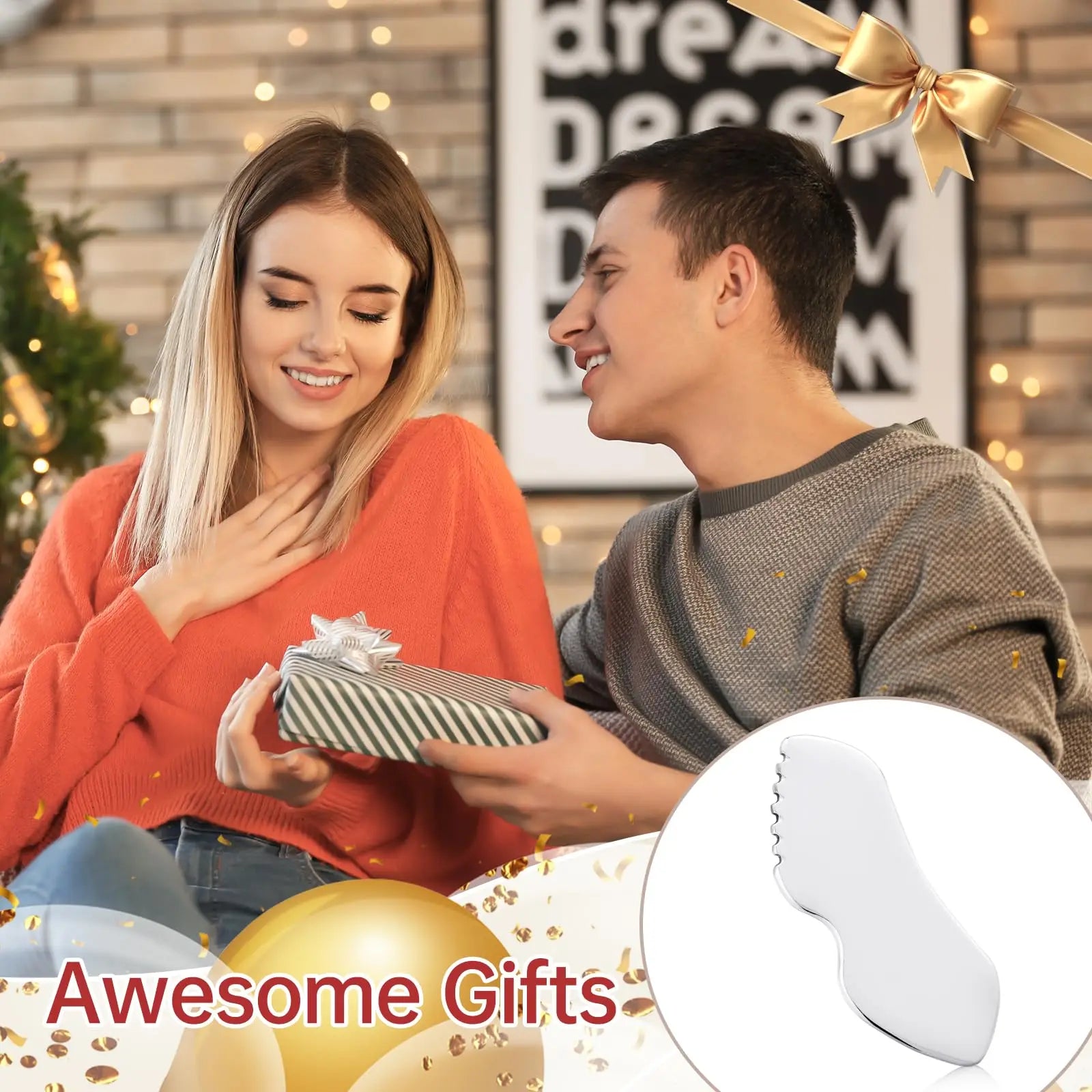 Aesha Stainless Steel Gua Sha Face Sculpting Tool by Haraps.com