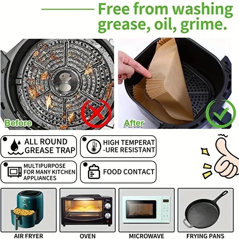 50pcs Air Fryer Disposable Parchment Paper