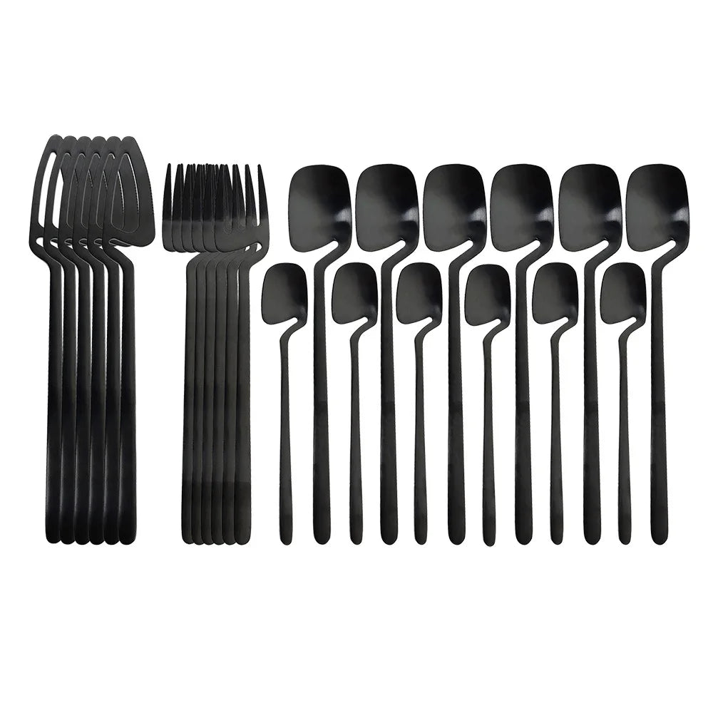 Black Cutlery Set (24-Piece / 6-People)