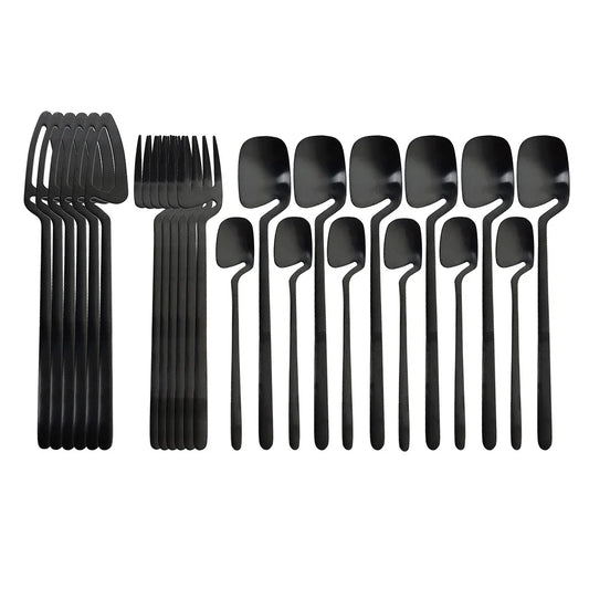 Black Cutlery Set (24-Piece / 6-People)