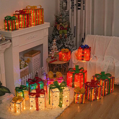 3-Piece LED Christmas Gift Box Lights