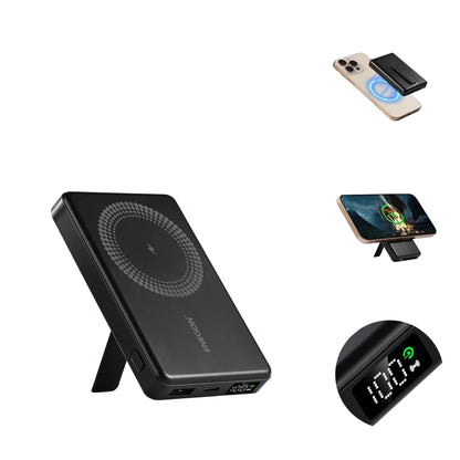 10000mAh Magnetic Wireless Power Bank with Stand 22.5W Fast Charging LED Display Portable Charger for iPhone 17/16 Samsung by Haraps.com