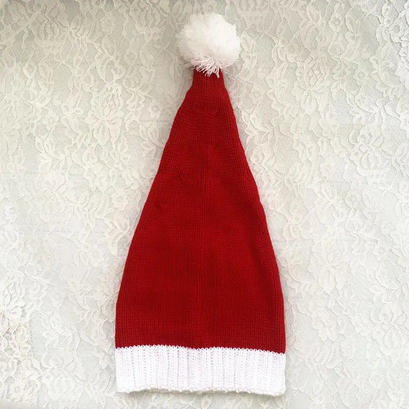 Knitted Wool Christmas Hat with Pom-Pom