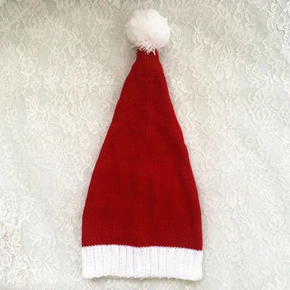 Knitted Wool Christmas Hat with Pom-Pom
