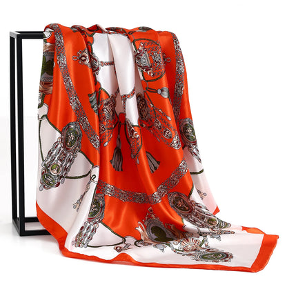 Satin Silk Square Head Scarf (90cm x 90cm)