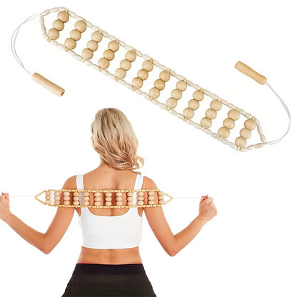 Lumina Wood Massage Roller Rope For Back And Legs by Haraps.com