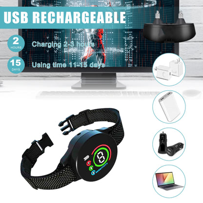Advanced Waterproof Rechargeable Dog Training Collar with Colour Display