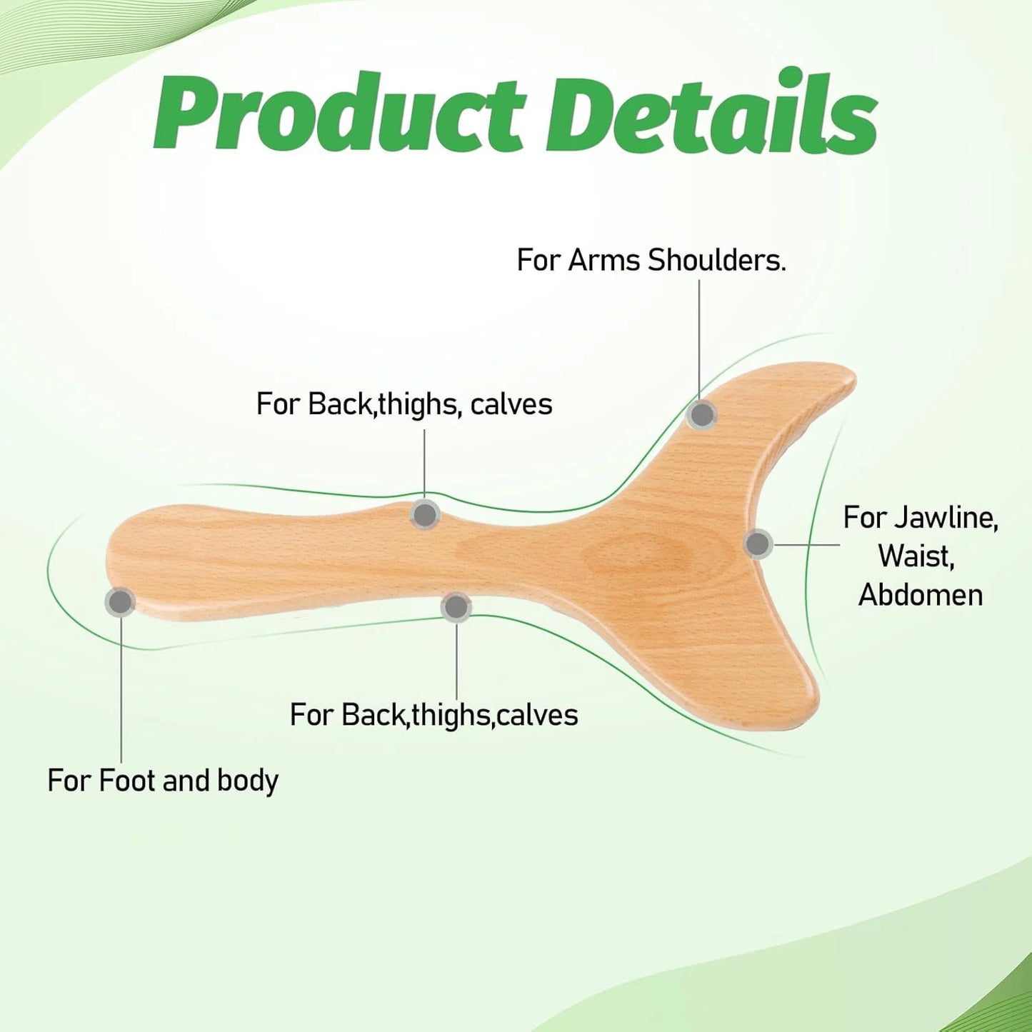 ZenWood Wooden Massage Tool Set For Back Legs And Neck by Haraps.com