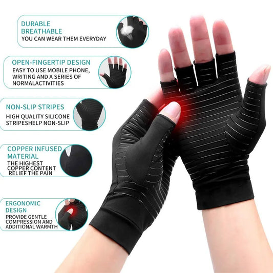 Copper-Infused Compression Arthritis Gloves