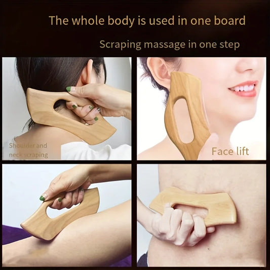 Gua Spa Wood Tool Neck Back Muscle Relief by Haraps.com