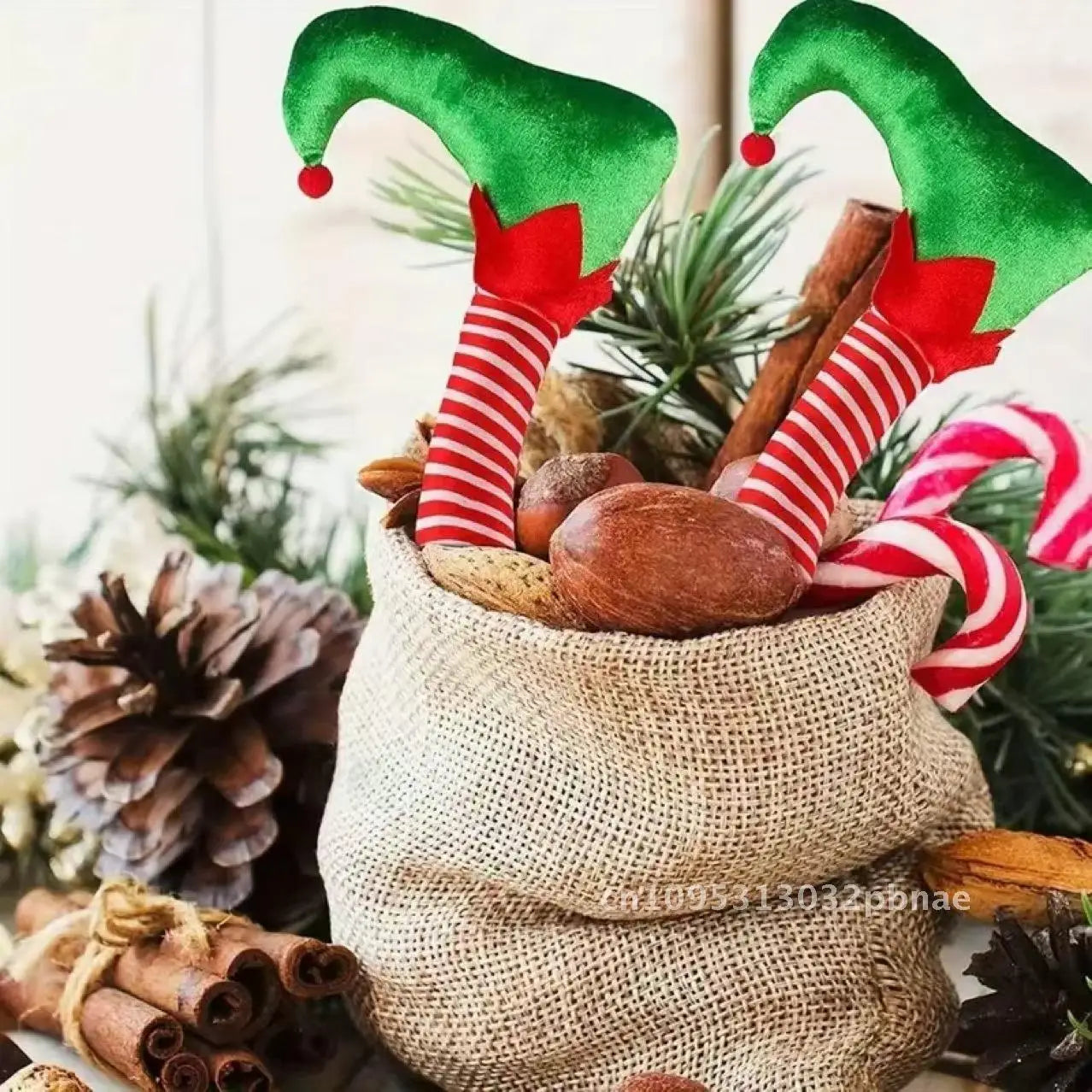 Christmas Elf Leg Tree Top Decoration