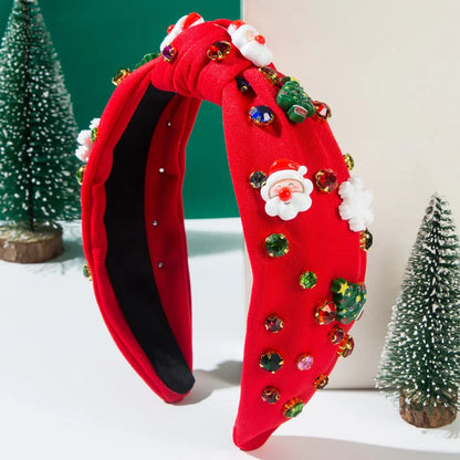 Christmas Knotted Headband with Rhinestones
