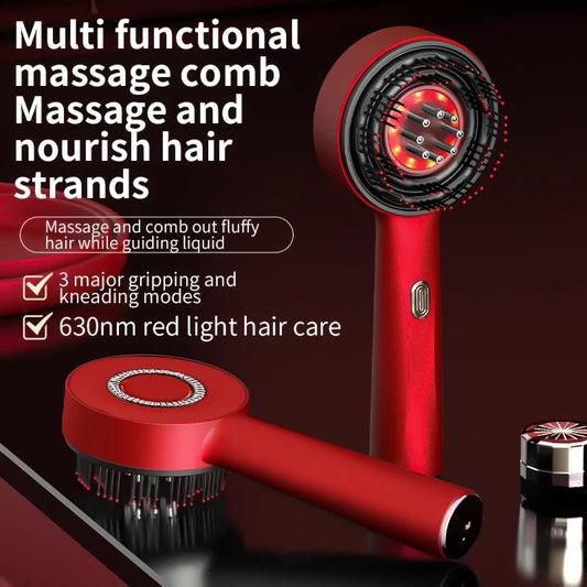 Electric Scalp Massage Comb with Red Light Therapy – Hair Growth & Liquid Applicator Comb