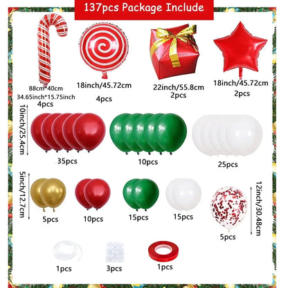 137PCS Christmas Balloon Decoration Set