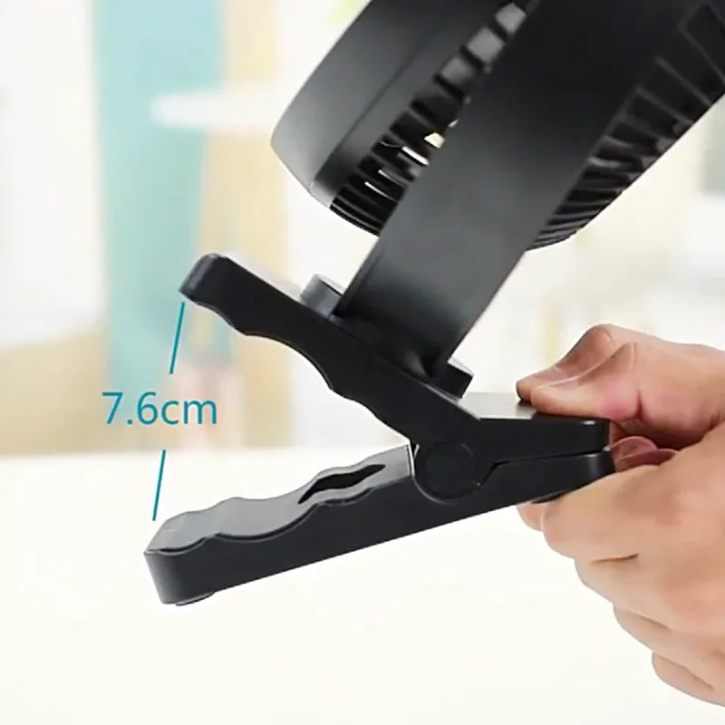 Portable USB Rechargeable Fan 10000mAh Battery With 4 Speeds For Home Office Outdoor Use