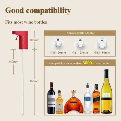 Automatic Non-touch Automatic Electric Bottle Pump Beverage Whisky Alcoholic Beverage Dispenser Aerator Pourer Redsack Wine Dispenser Digital Beverage Dispenser Wine Aerator Pourer Redsack Wine Dispenser by Haraps.com