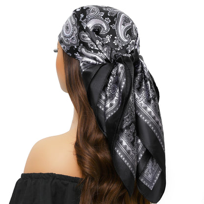 Satin Silk Square Head Scarf (90cm x 90cm)