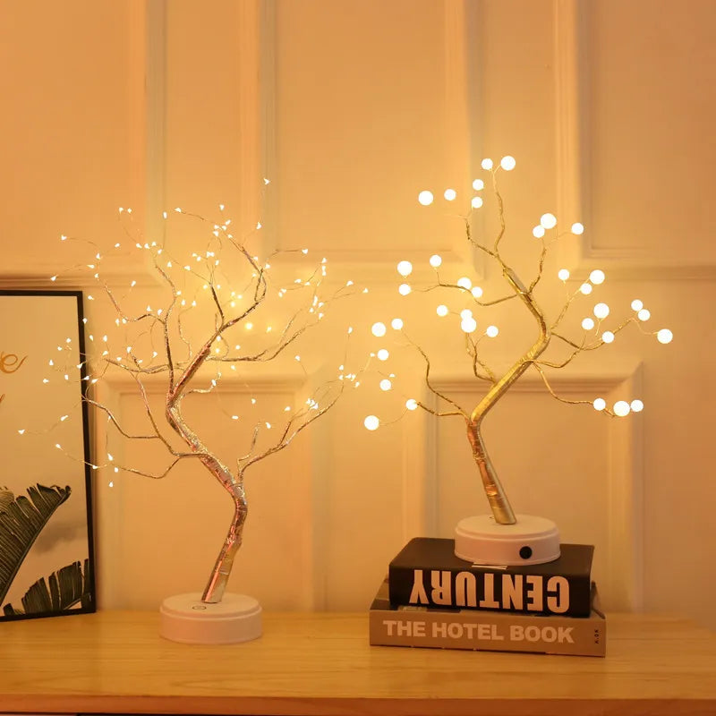 Willow-Glow Tabletop Tree Lamp, Decorative LED Lights USB Or AA Battery Powered