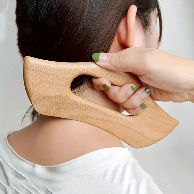 Gua Spa Wood Tool Neck Back Muscle Relief by Haraps.com