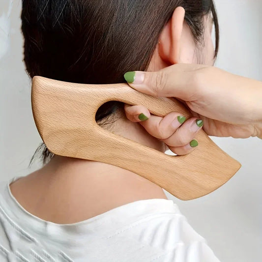 Gua Spa Wood Tool Neck Back Muscle Relief by Haraps.com