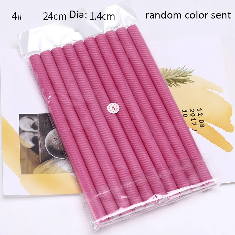 10 Pack Flexible Hair Curling Rods