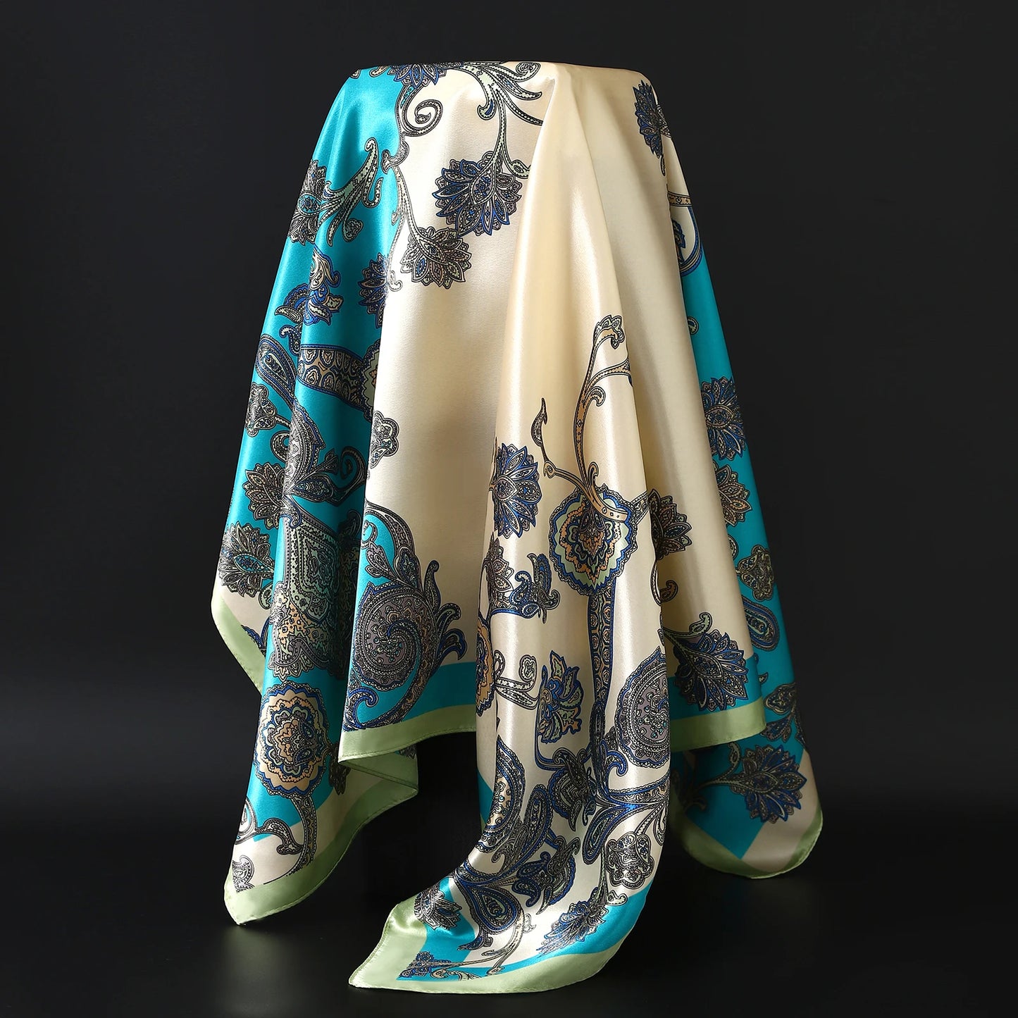 Satin Silk Square Head Scarf (90cm x 90cm)