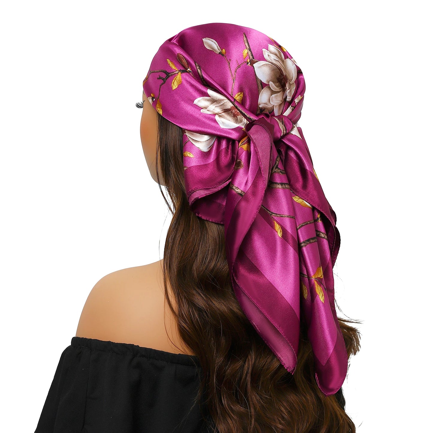 Satin Silk Square Head Scarf (90cm x 90cm)