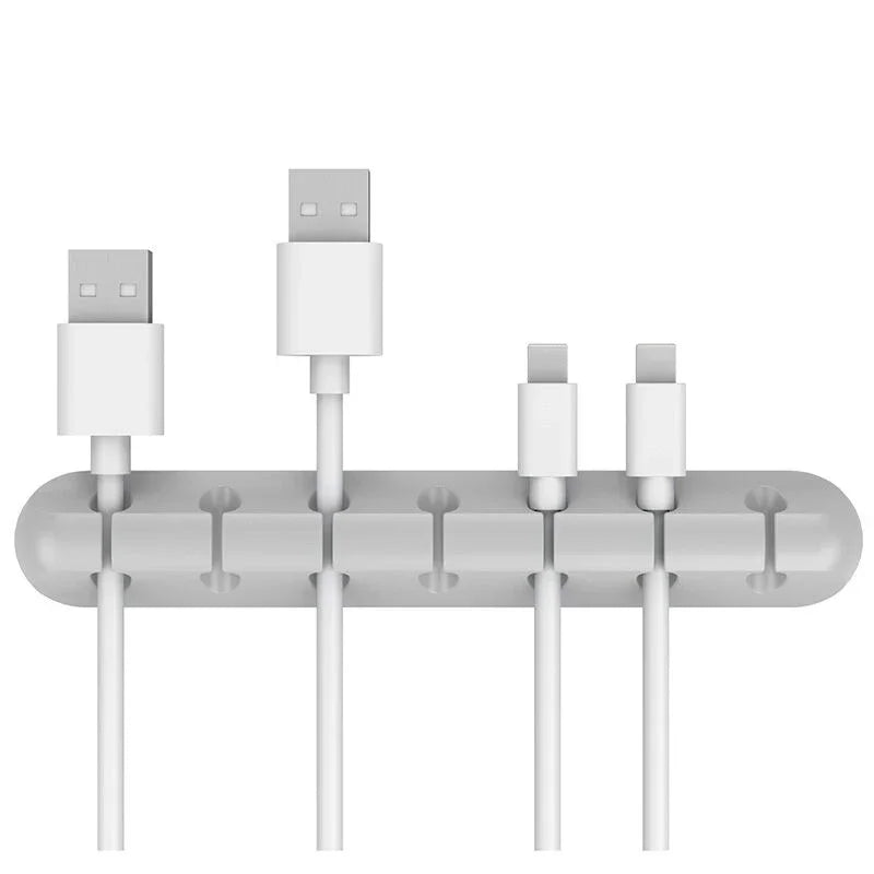 Silicone USB Cable Organizer - Cable Winder & Desktop Tidy Clips for Mouse, Headphones, and Wires