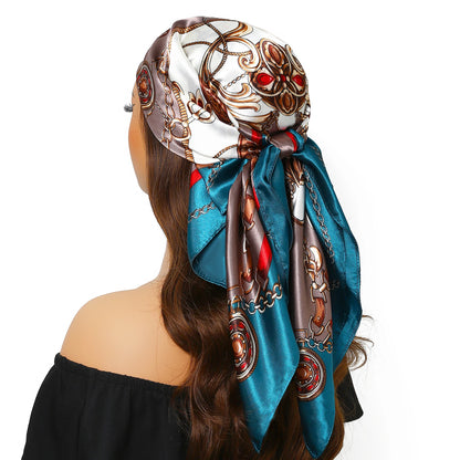 Satin Silk Square Head Scarf (90cm x 90cm)