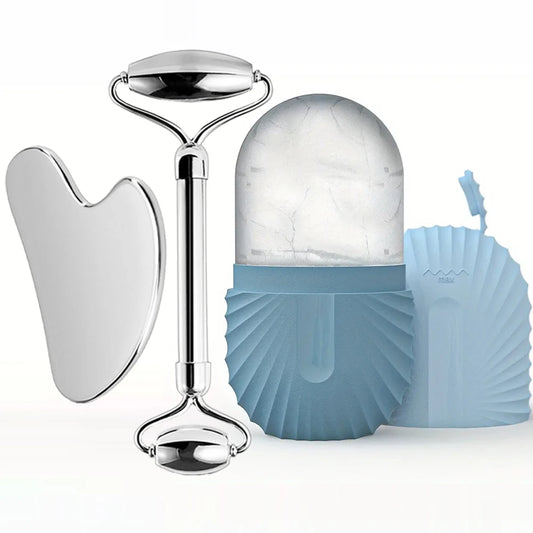 Ice Face Roller & Gua Sha Skincare Set
