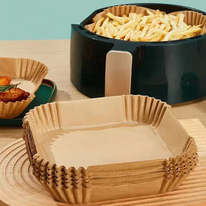 50pcs Air Fryer Grease Absorbent Silicone Paper Pads