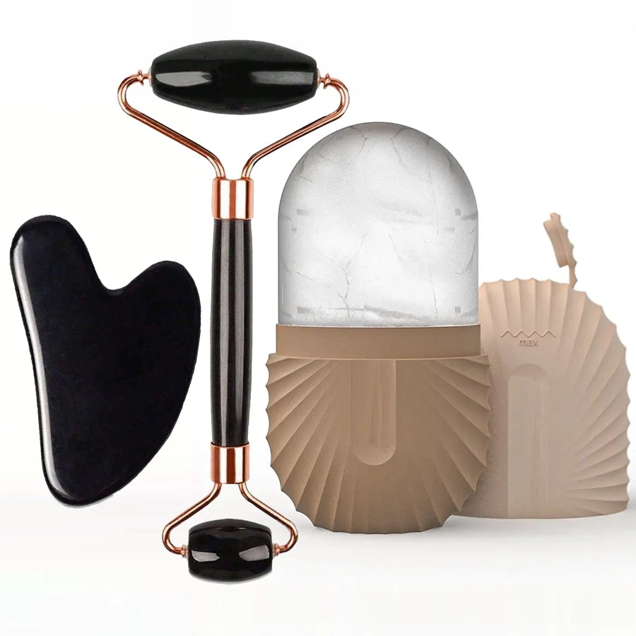 Purify Ice Face Roller Set With Gua Sha Tool by Haraps.com