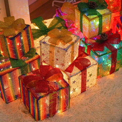 3-Piece LED Christmas Gift Box Lights