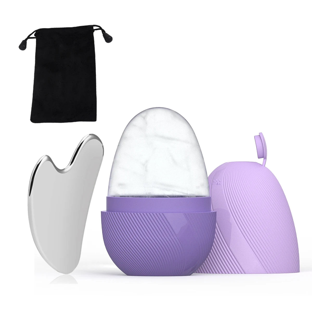 Ice Roller & Gua Sha Tool Set By GlowLift 2-Piece by Haraps.com