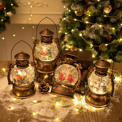 Christmas Snow Globe Lantern with Music & LED Light