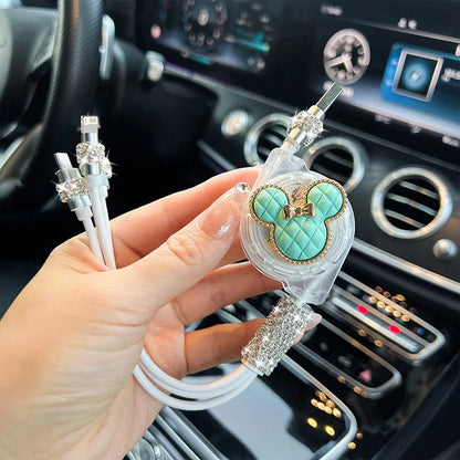 Retractable 3-in-1 Fast Charge Data Cable for Car