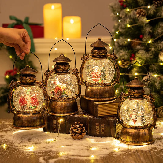 Christmas Snow Globe Lantern with Music & LED Light
