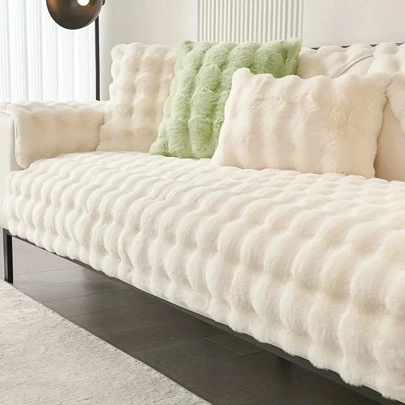 SofaSnug - Cosy Plush Solid Colour Non-Slip Couch Cover